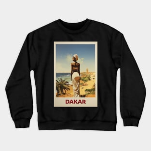 Dakar, Senegal, Travel Poster Crewneck Sweatshirt